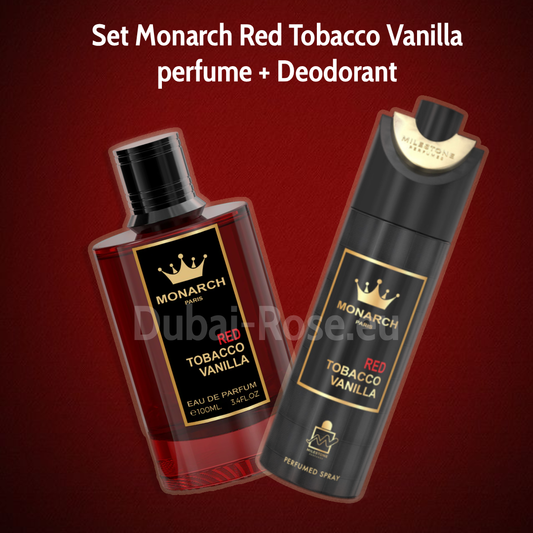 Set Monarch Red Tobacco Vanilla (parfum 100ml + Deodorant 200ml) By Milestone
