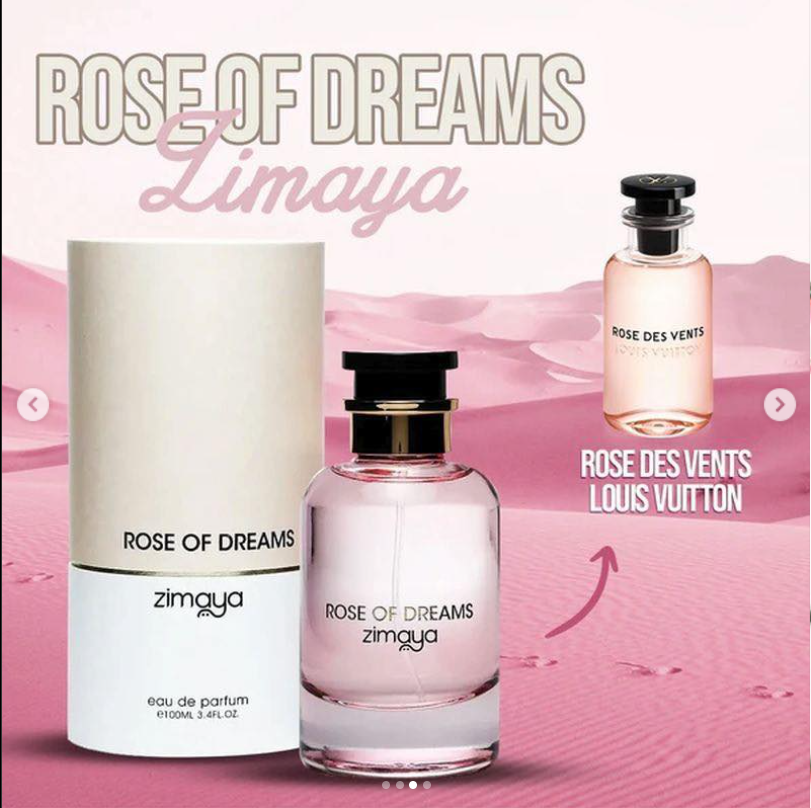 Zimaya Rose of Dreams EDP 100 ml Inpired by LOUIS Vuitton Rose des Vents