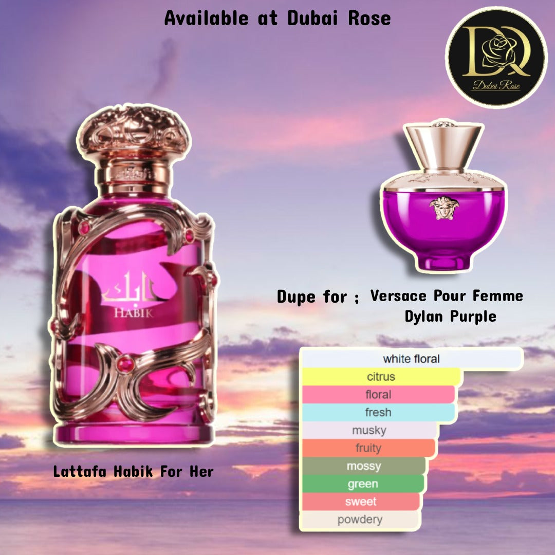 Lattafa Habik For Women 100ml EDP(Inspired by Versace Pour Femme Dylan Purple)