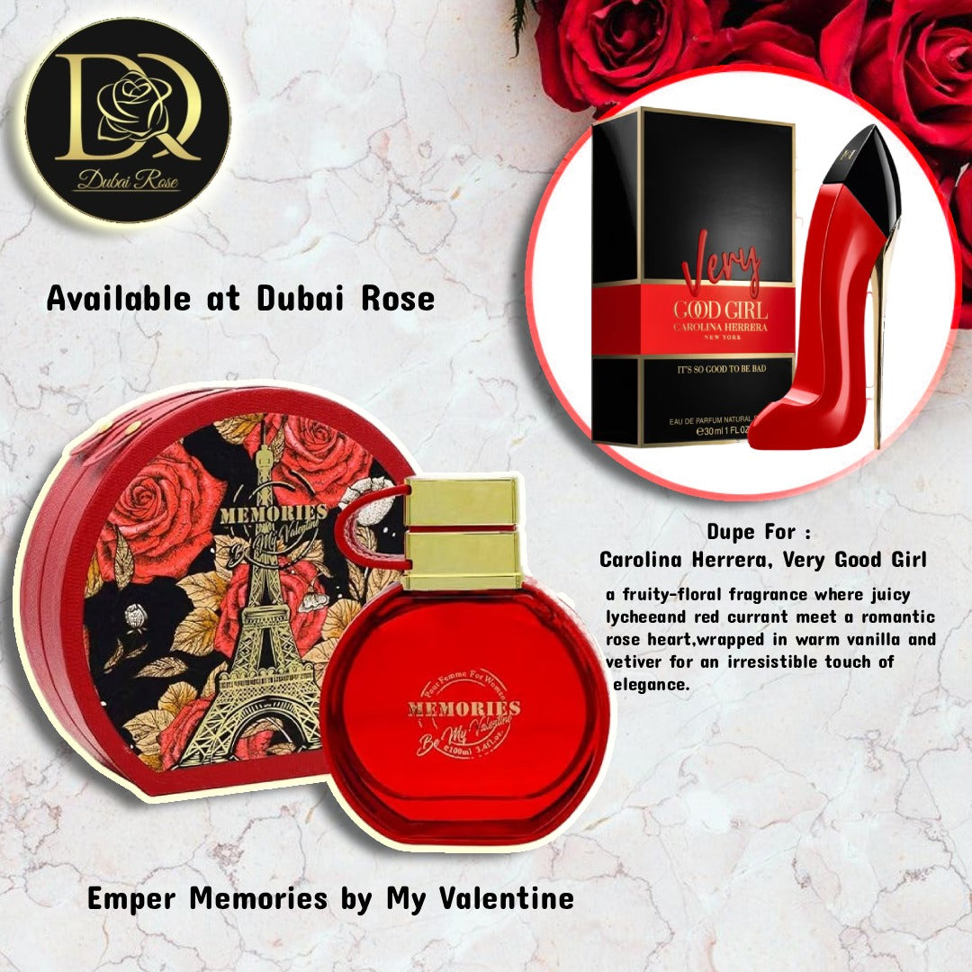 Emper Memories by My Valentine Eau de Parfum for Women 100ml inspired by Very Good Girl