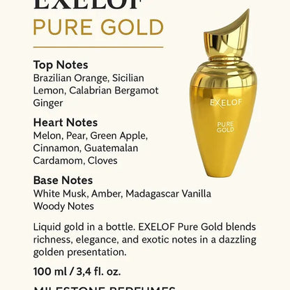 Milestone Exelof Pure Gold Eau De Parfum 85ml Unisex (inspired by Xerjoff Erba Gold)