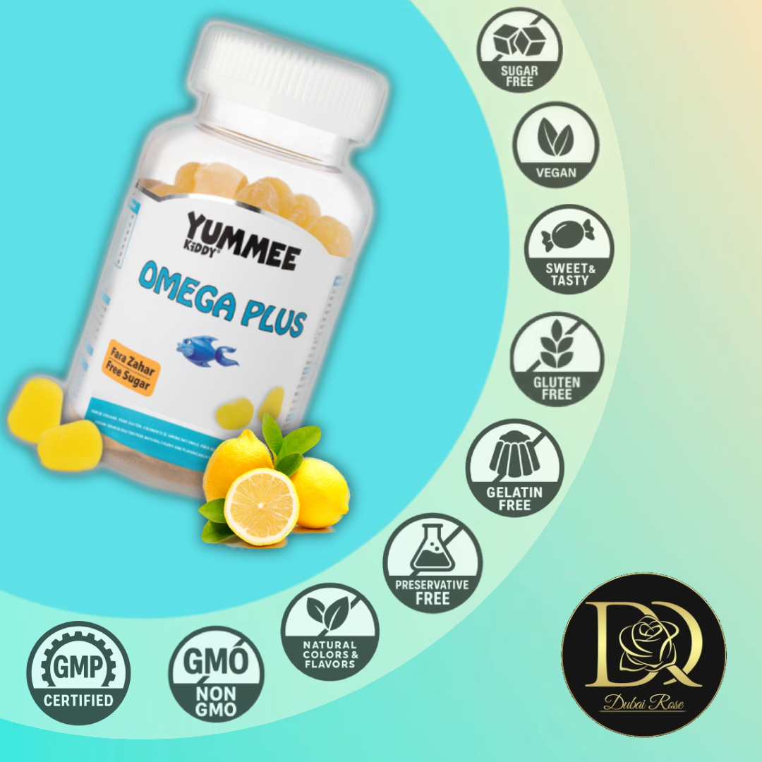 YUMMEE KIDDY Omega 3, 60 vegan gummy jellies, lemon flavor, sugar-free, for adults and children