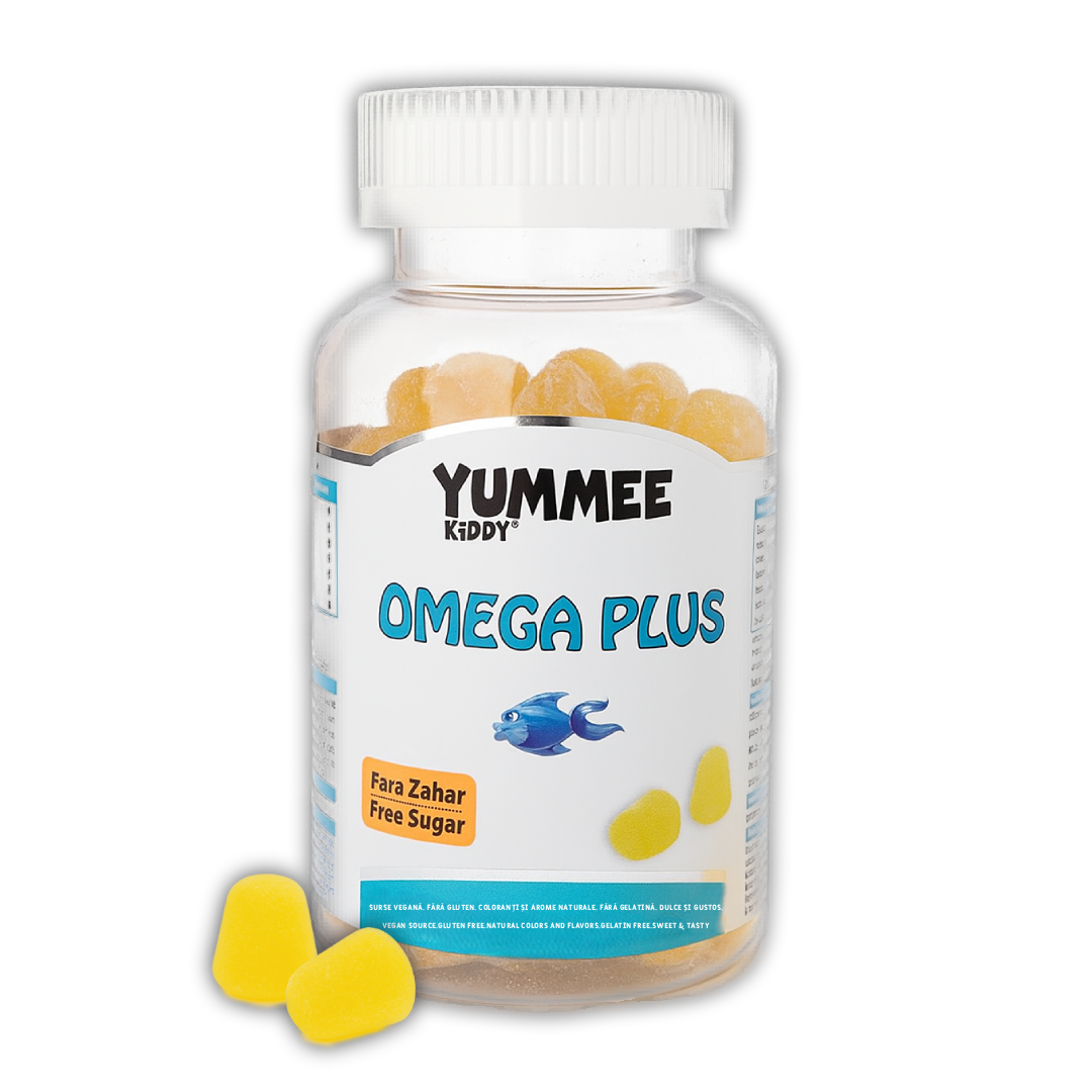 YUMMEE KIDDY Omega 3, 60 vegan gummy jellies, lemon flavor, sugar-free, for adults and children