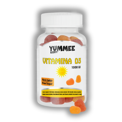 YUMMEE KIDDY ,Vitamin D3 1000 IU, 60 gummy jelly, natural mango and strawberry flavor, sugar free