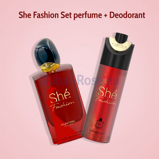 Set She Fashion (parfum 100ml + Deodorant 200ml) By Milestone