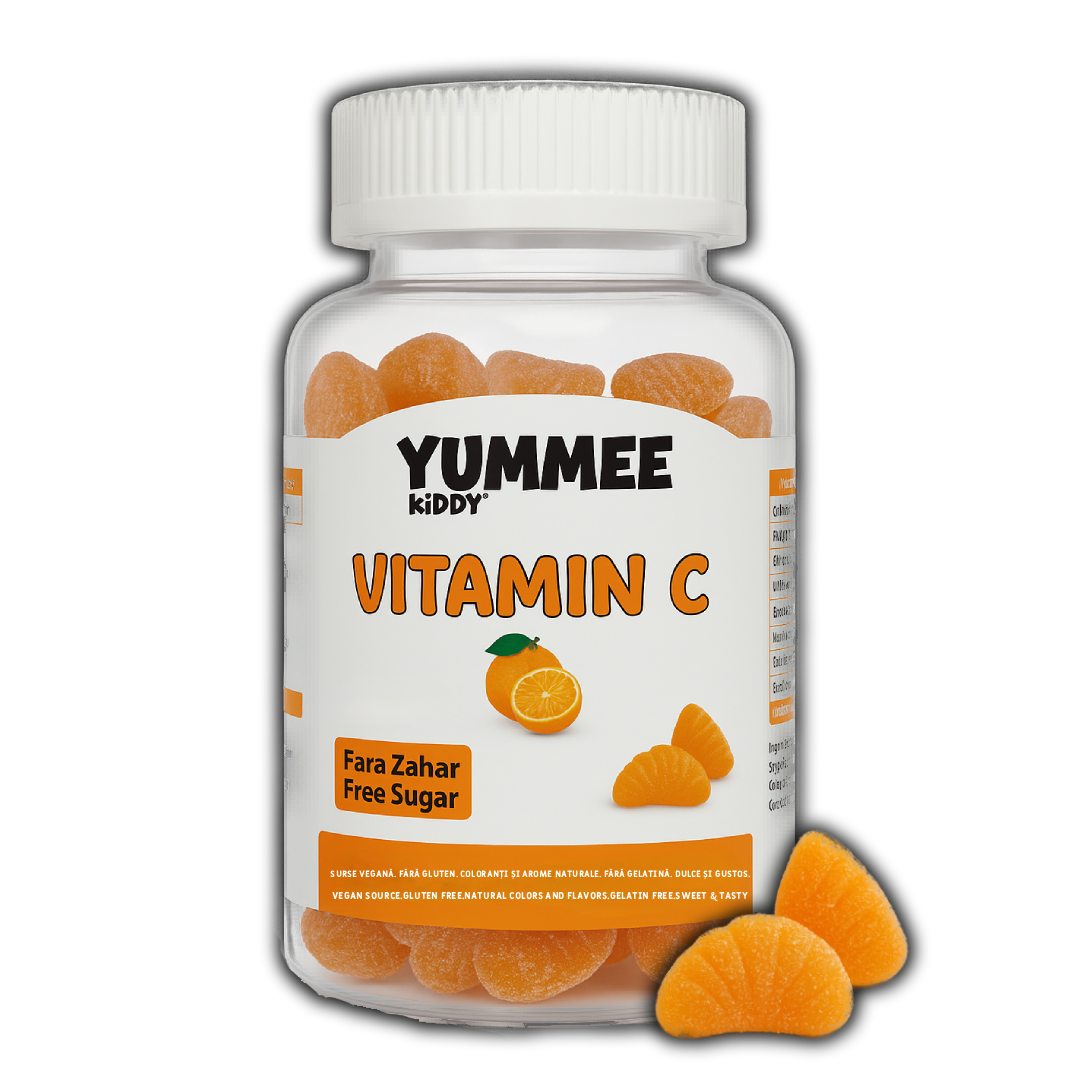 YUMMEE KIDDY,Vitamin C, 60 gummy jelly beans, orange flavor, sugar free