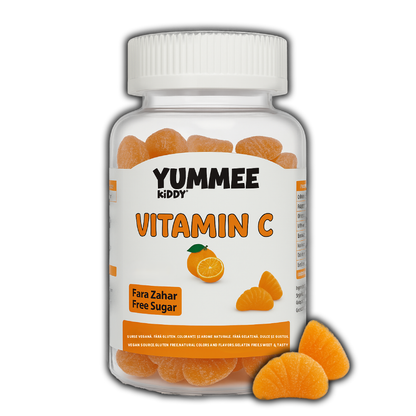 YUMMEE KIDDY,Vitamin C, 60 gummy jelly beans, orange flavor, sugar free